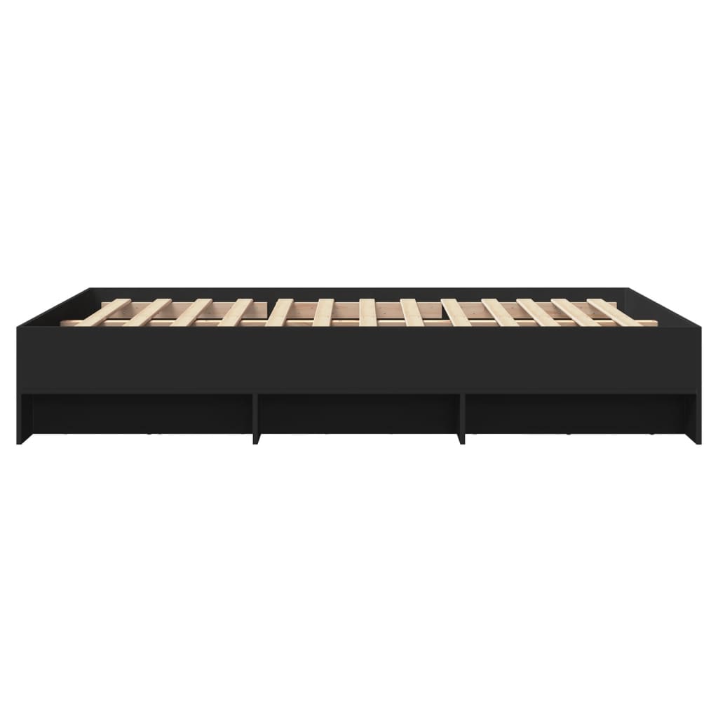 vidaXL Bed Frame without Mattress Black 135x190 cm Double Engineered Wood