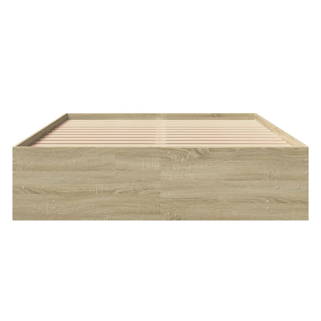vidaXL Bed Frame | Sonoma Oak | Engineered wood, Plywood | Double | Bed Frame