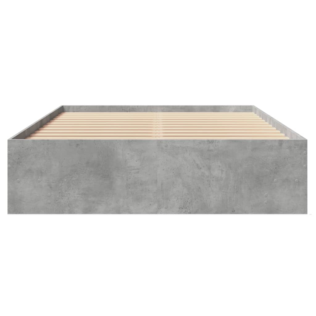 vidaXL Bed Frame without Mattress Concrete Grey 135x190cm Engineered Wood
