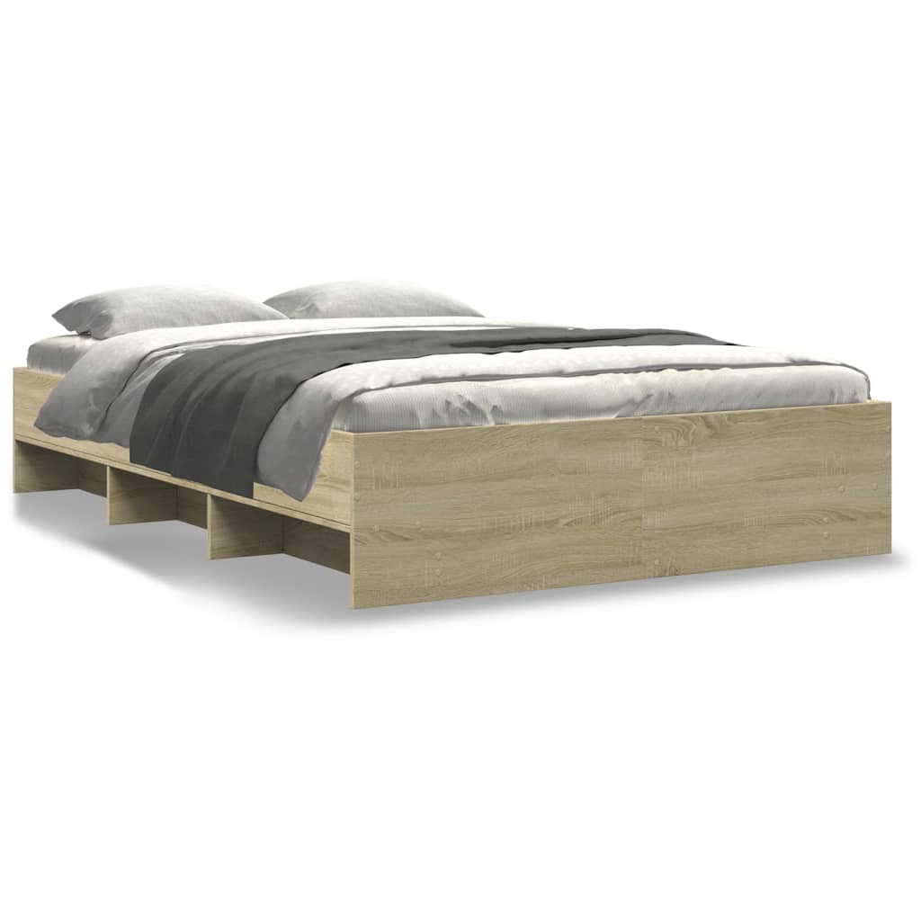 vidaXL Bed Frame without Mattress Sonoma Oak 120x190 cm Small Double Engineered Wood