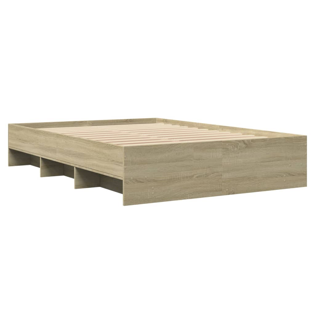 vidaXL Bed Frame without Mattress Sonoma Oak 120x190 cm Small Double Engineered Wood