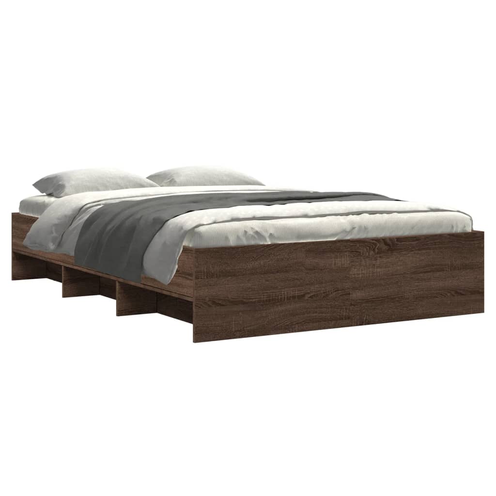 vidaXL Bed Frame | Brown Oak | Engineered wood | Small Double | Bed Frame