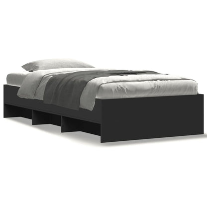 vidaXL Bed Frame without Mattress Black 90x190 cm Single Engineered Wood