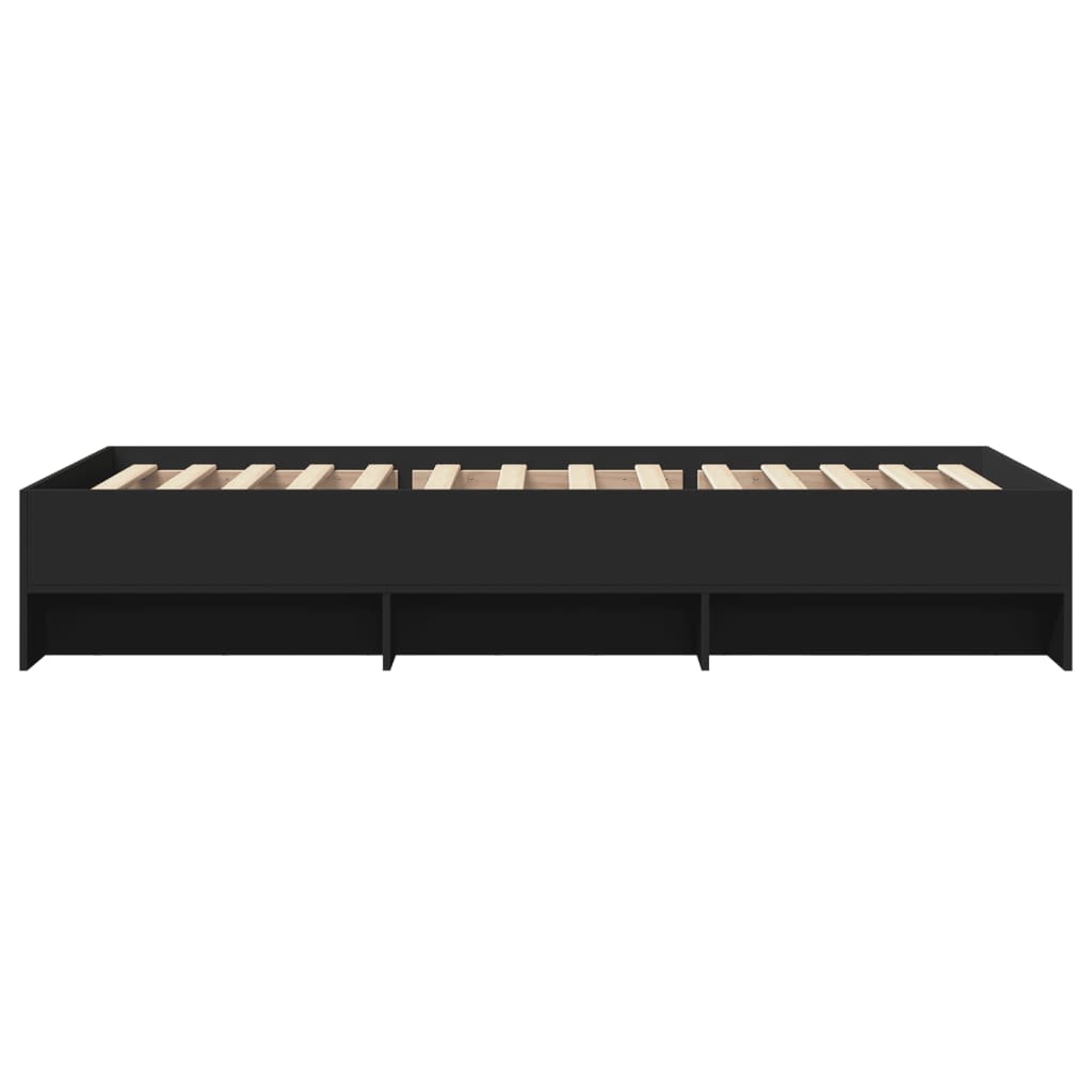 vidaXL Bed Frame without Mattress Black 90x190 cm Single Engineered Wood