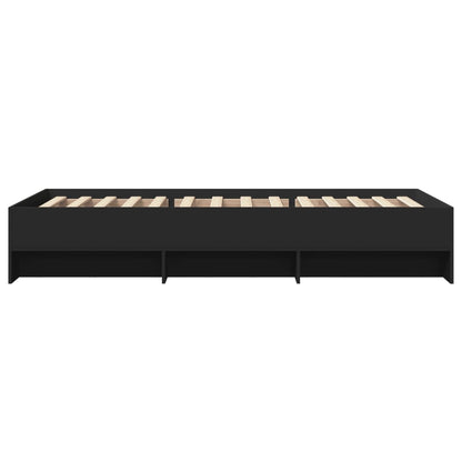 vidaXL Bed Frame without Mattress Black 90x190 cm Single Engineered Wood