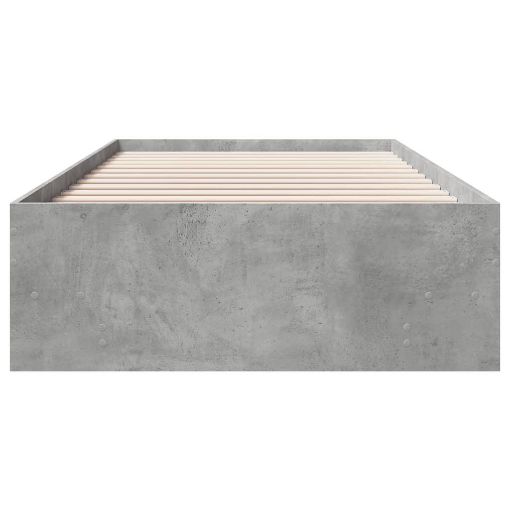 vidaXL Bed Frame without Mattress Concrete Grey 90x190cm Engineered Wood
