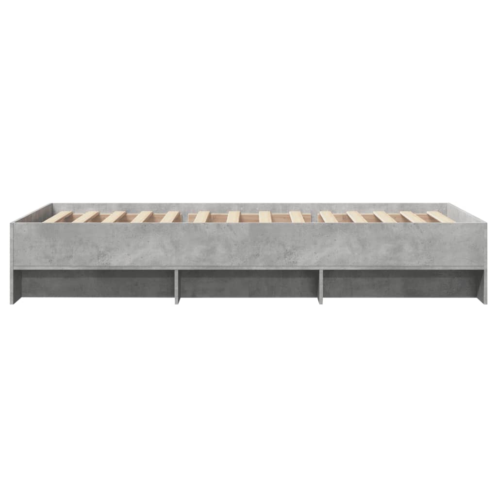 vidaXL Bed Frame without Mattress Concrete Grey 90x190cm Engineered Wood
