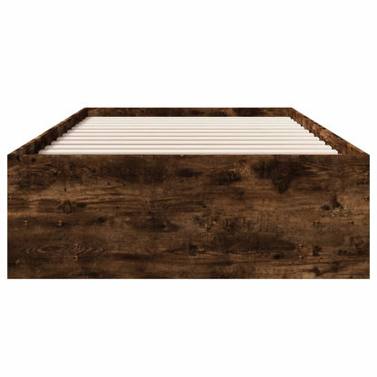 vidaXL Bed Frame without Mattress Smoked Oak 90x190 cm Single Engineered Wood