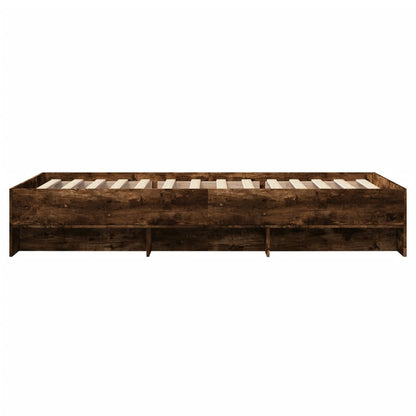vidaXL Bed Frame without Mattress Smoked Oak 90x190 cm Single Engineered Wood