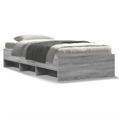 vidaXL Bed Frame without Mattress Grey Sonoma 90x190 cm Single Engineered Wood