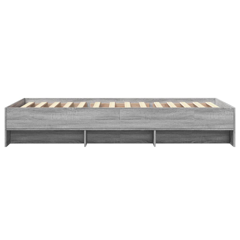 vidaXL Bed Frame without Mattress Grey Sonoma 90x190 cm Single Engineered Wood