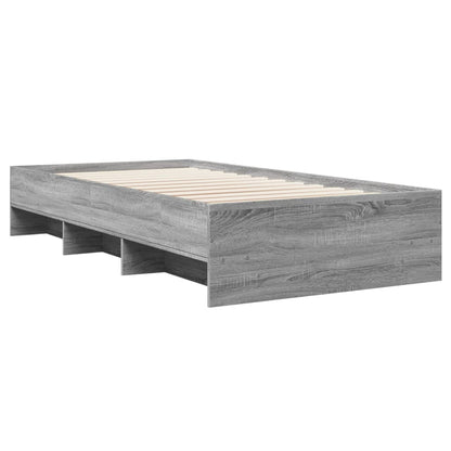 vidaXL Bed Frame without Mattress Grey Sonoma 90x190 cm Single Engineered Wood