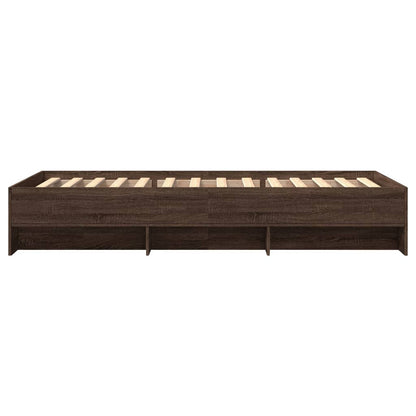 vidaXL Bed Frame without Mattress Brown Oak 90x190 cm Single Engineered Wood