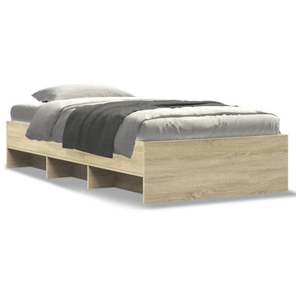 vidaXL Bed Frame without Mattress Sonoma Oak 75x190 cm Small Single Engineered Wood