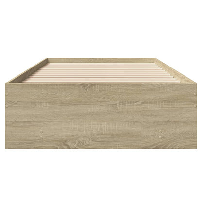 vidaXL Bed Frame without Mattress Sonoma Oak 75x190 cm Small Single Engineered Wood