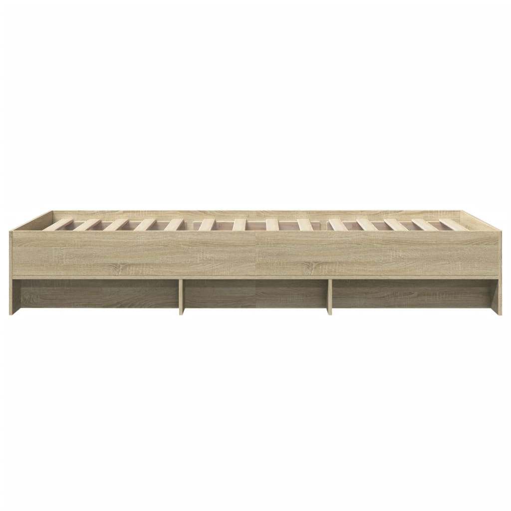 vidaXL Bed Frame without Mattress Sonoma Oak 75x190 cm Small Single Engineered Wood