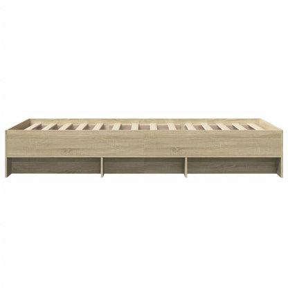 vidaXL Bed Frame without Mattress Sonoma Oak 75x190 cm Small Single Engineered Wood