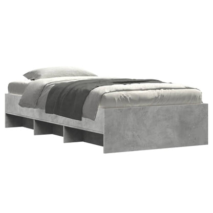 vidaXL Bed Frame without Mattress Concrete Grey 75x190cm Engineered Wood