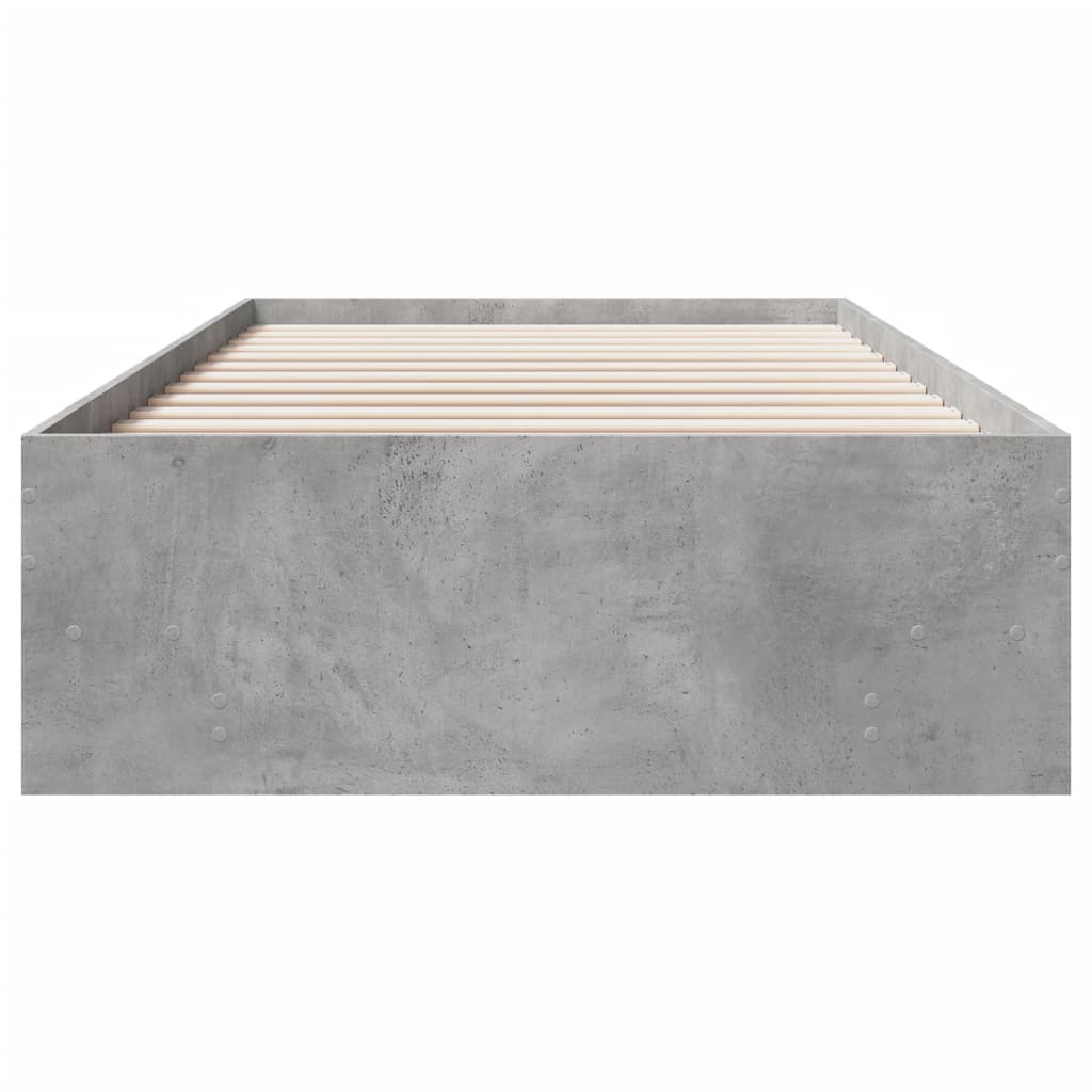 vidaXL Bed Frame without Mattress Concrete Grey 75x190cm Engineered Wood