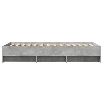 vidaXL Bed Frame without Mattress Concrete Grey 75x190cm Engineered Wood