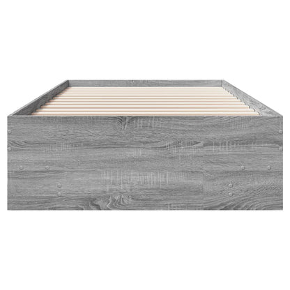 vidaXL Bed Frame without Mattress Grey Sonoma 75x190 cm Small Single Engineered Wood