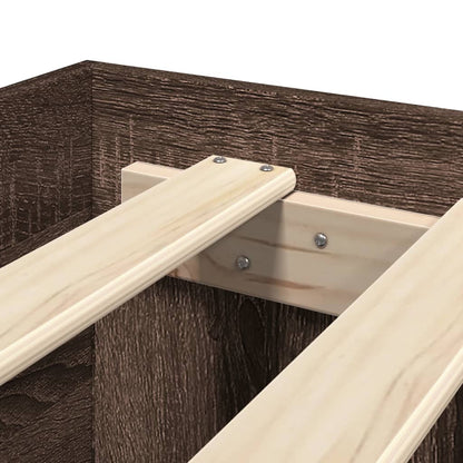 vidaXL Bed Frame without Mattress Brown Oak 75x190 cm Small Single Engineered Wood