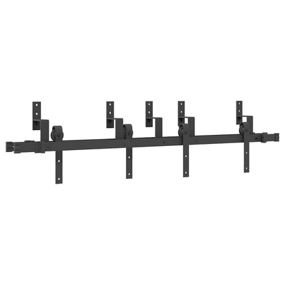 vidaXL Sliding Door Hardware Kit 152,5 cm Steel Black