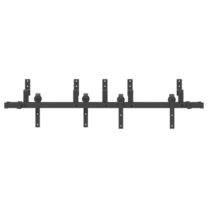 vidaXL Sliding Door Hardware Kit 152,5 cm Steel Black