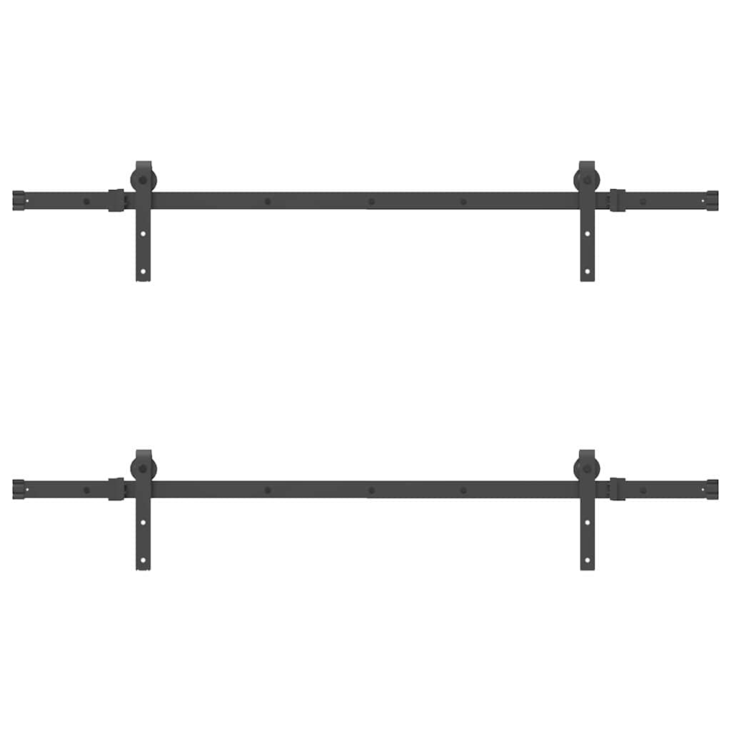 vidaXL Sliding Door Hardware Kit 152,5 cm Steel Black