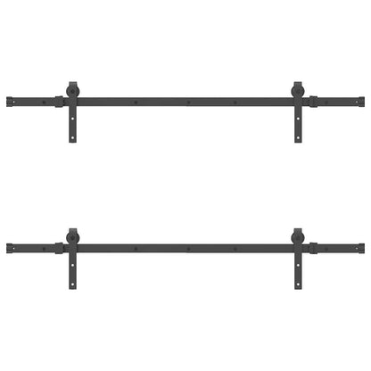 vidaXL Sliding Door Hardware Kit 152,5 cm Steel Black