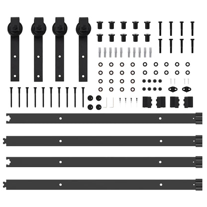 vidaXL Sliding Door Hardware Kit 152,5 cm Steel Black