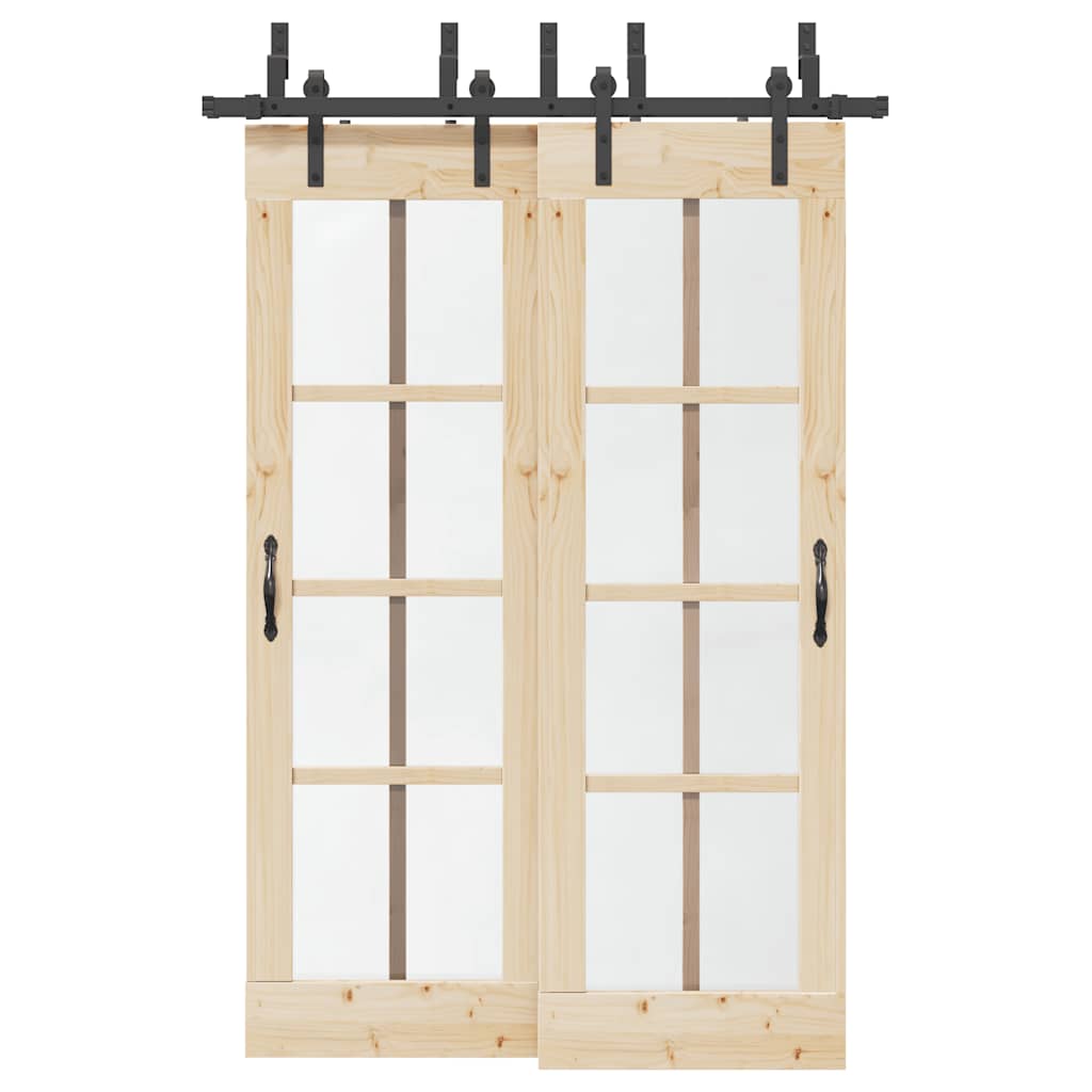vidaXL Sliding Door Hardware Kit 152,5 cm Steel Black