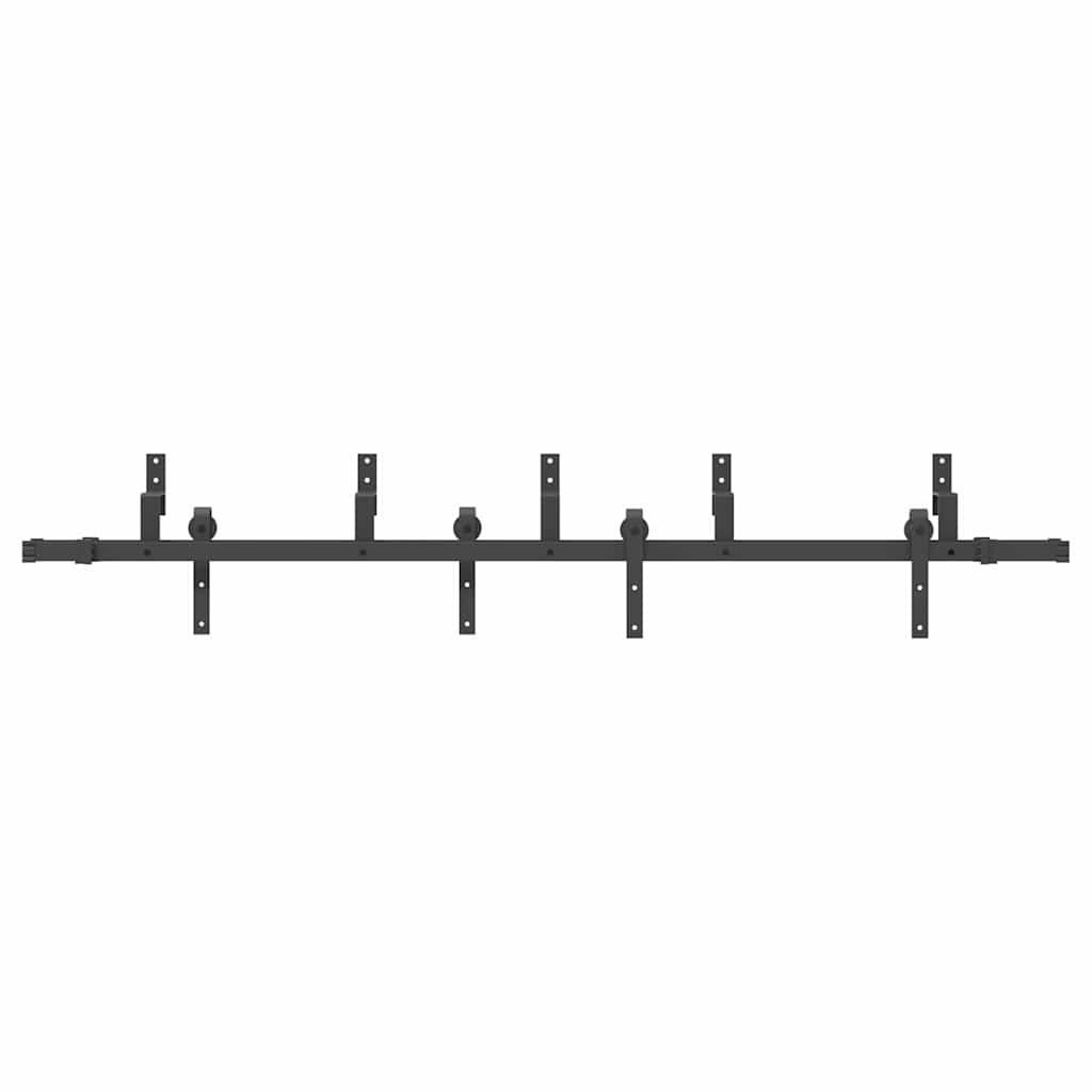 vidaXL Sliding Door Hardware Kit 213,5 cm Steel Black