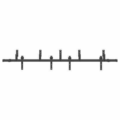 vidaXL Sliding Door Hardware Kit 213,5 cm Steel Black