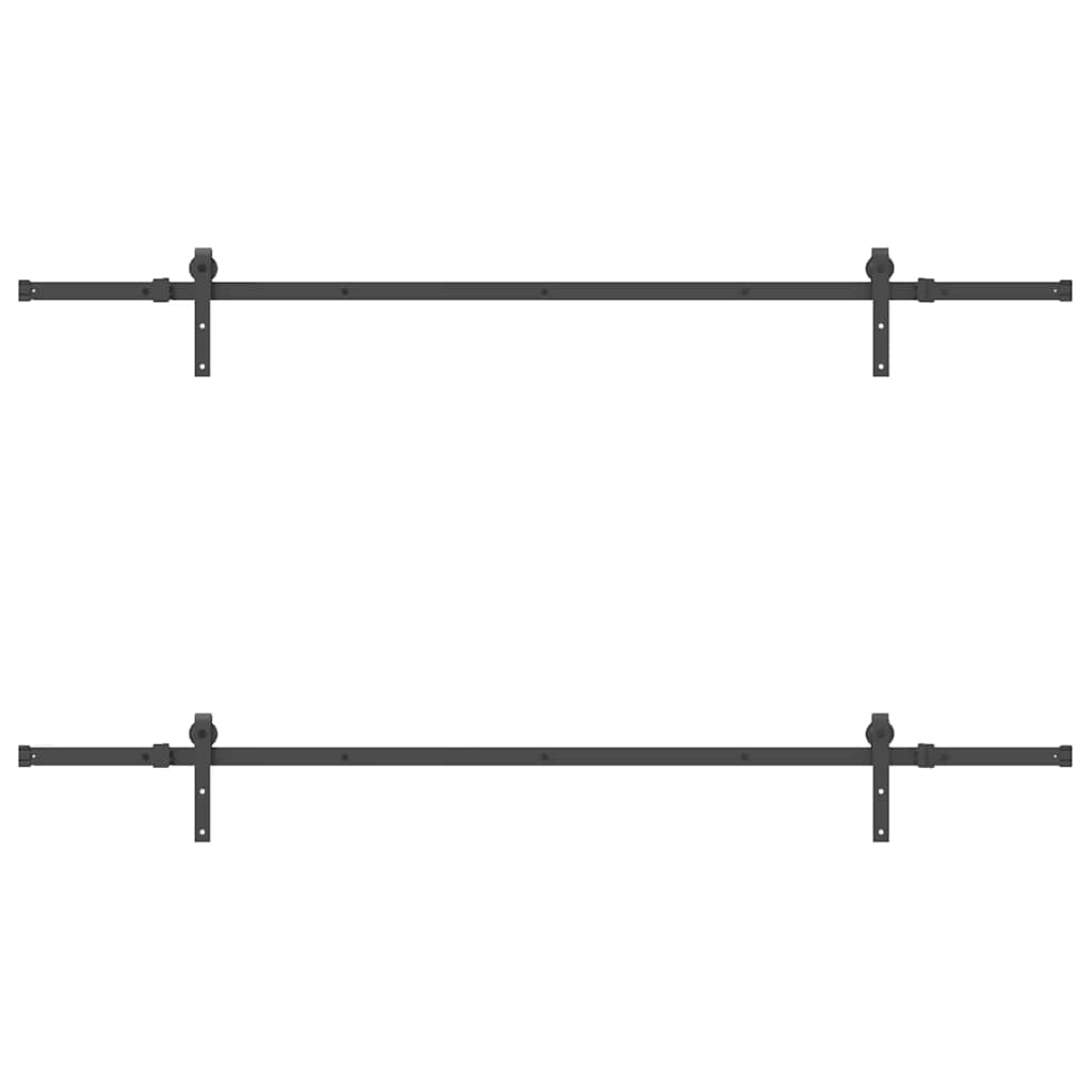 vidaXL Sliding Door Hardware Kit 213,5 cm Steel Black