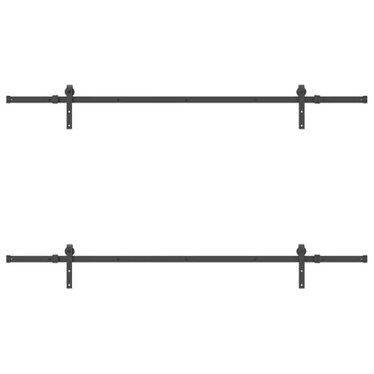 vidaXL Sliding Door Hardware Kit 213,5 cm Steel Black