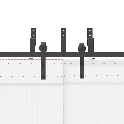 vidaXL Sliding Door Hardware Kit 213,5 cm Steel Black