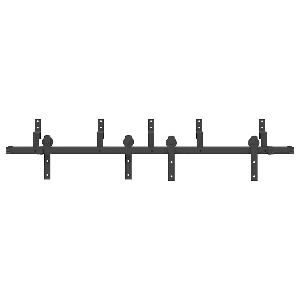 vidaXL Sliding Door Hardware Kit 183 cm Steel Black