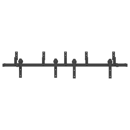 vidaXL Sliding Door Hardware Kit 183 cm Steel Black