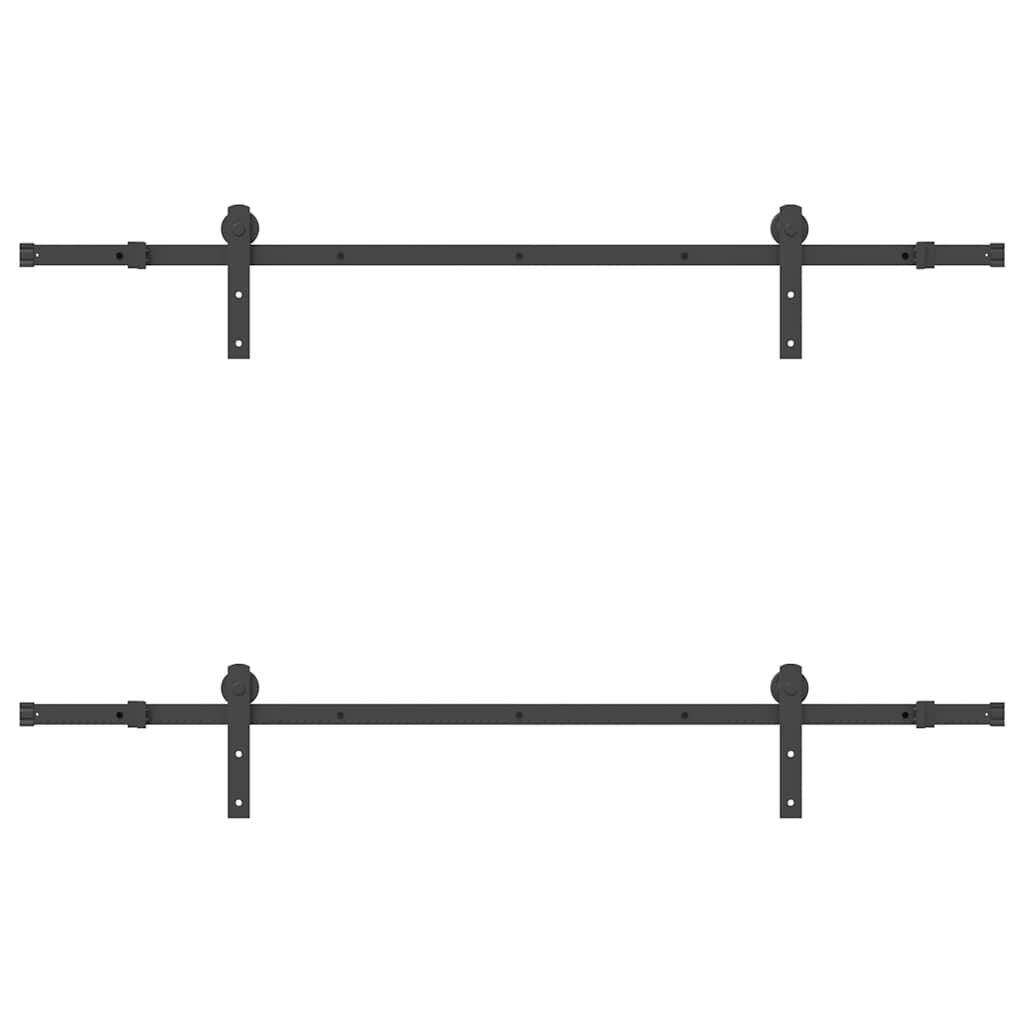 vidaXL Sliding Door Hardware Kit 183 cm Steel Black