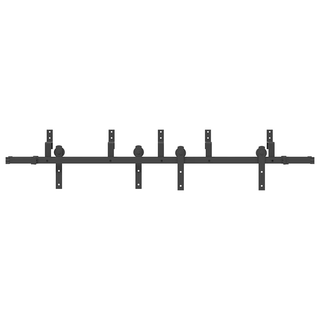 vidaXL Sliding Door Hardware Kit 200 cm Steel Black