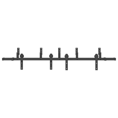 vidaXL Sliding Door Hardware Kit 200 cm Steel Black