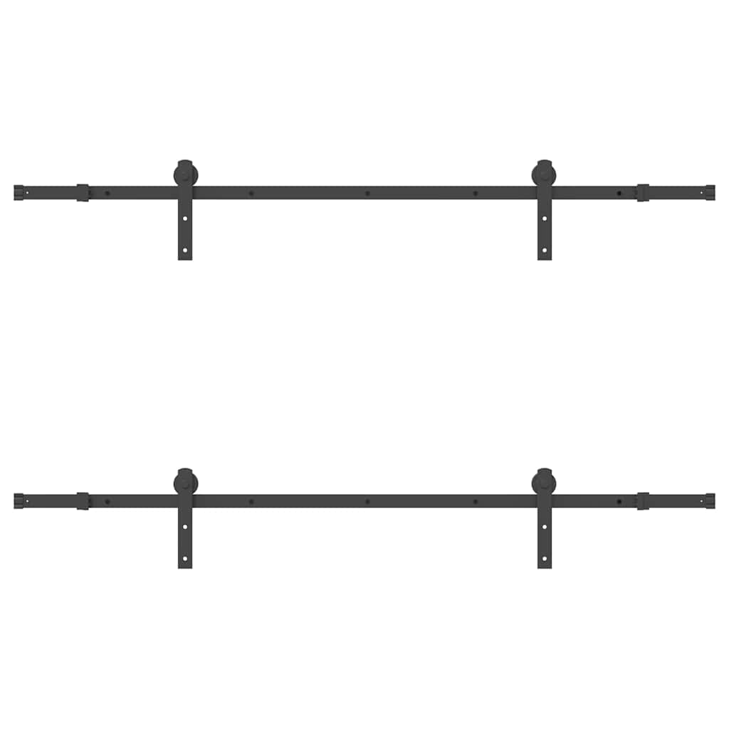vidaXL Sliding Door Hardware Kit 200 cm Steel Black