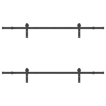 vidaXL Sliding Door Hardware Kit 200 cm Steel Black