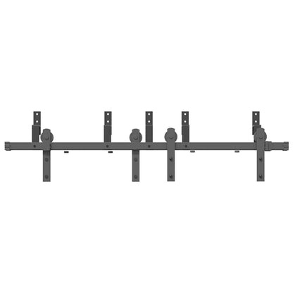 vidaXL Sliding Door Hardware Kit 152,5 cm Steel Black