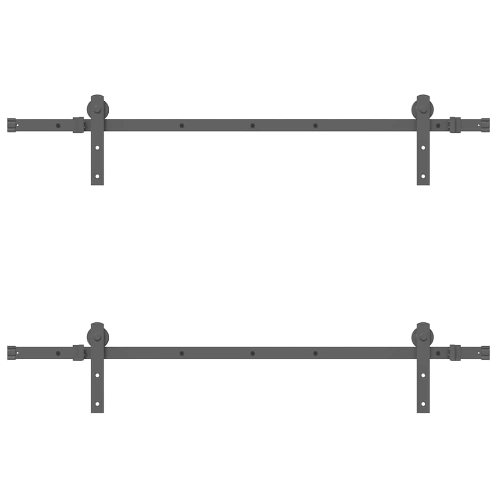 vidaXL Sliding Door Hardware Kit 152,5 cm Steel Black