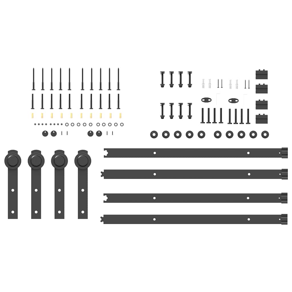 vidaXL Sliding Door Hardware Kit 152,5 cm Steel Black