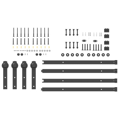 vidaXL Sliding Door Hardware Kit 152,5 cm Steel Black