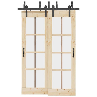 vidaXL Sliding Door Hardware Kit 152,5 cm Steel Black