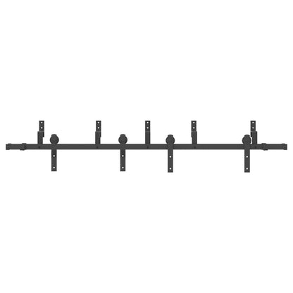 vidaXL Sliding Door Hardware Kit 213,5 cm Steel Black